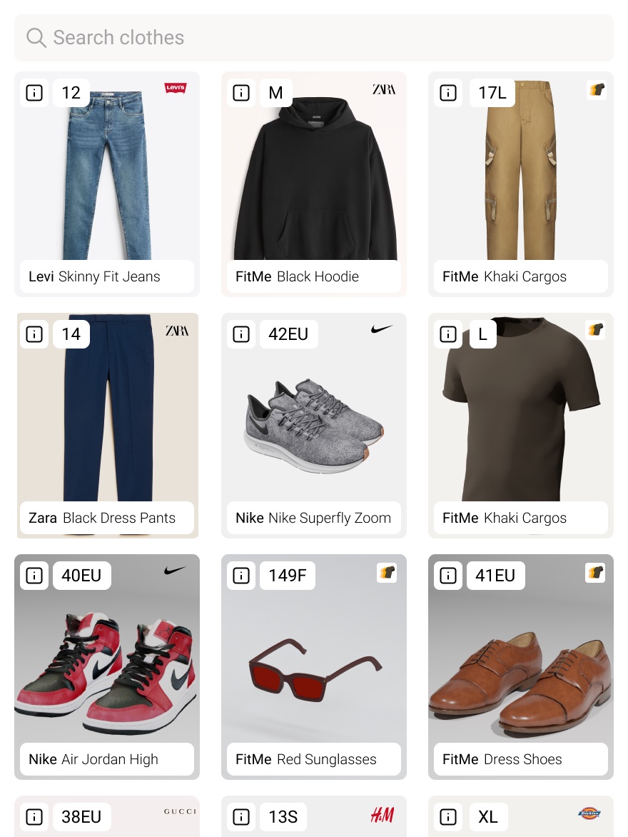 browse various clothes and products example for mobile
